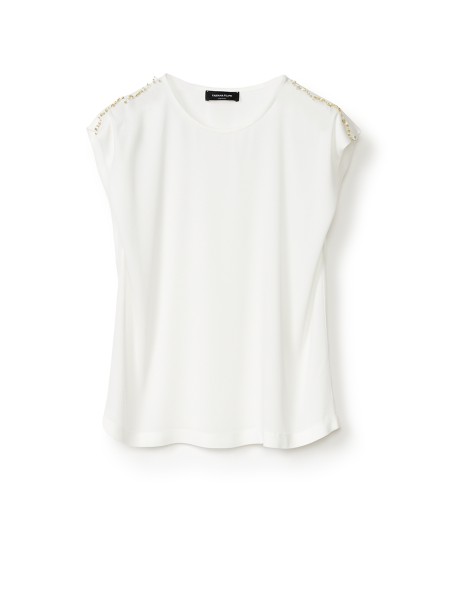 Top bianco con brillanti