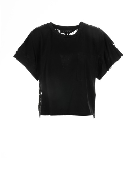 Black cut-out T-shirt