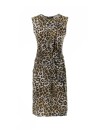 Spotted midi sleeveless dress