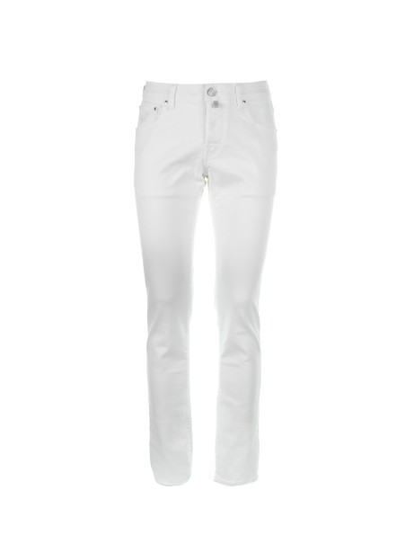 White 5-pocket trousers in cotton