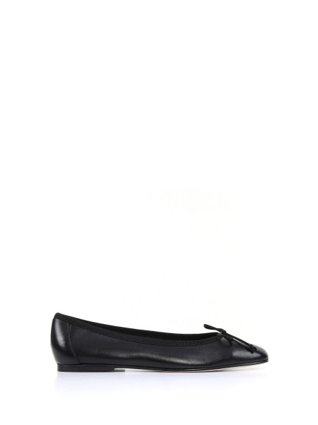 Leather ballerina shoes with bow detail Leather ballerina shoes with bow detail