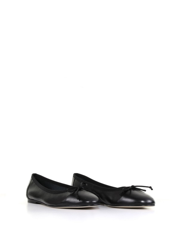Ballerina in pelle con dettaglio fiocco
