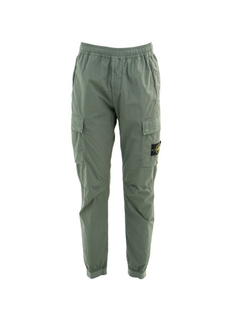 Pantalone verde con tasconi e logo laterale