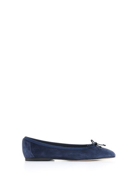 Suede ballerina with bow detail Suede ballerina with bow detail
