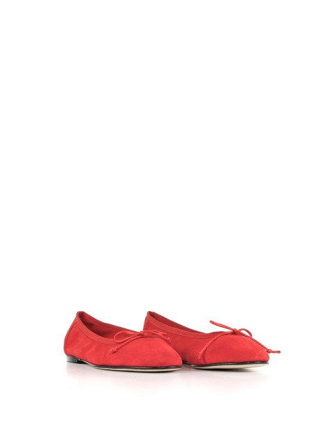 Suede ballerina shoes with bow detail 2