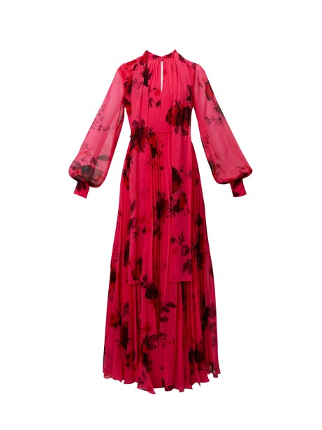 Abito lungo a maniche lunghe con stampa floreale