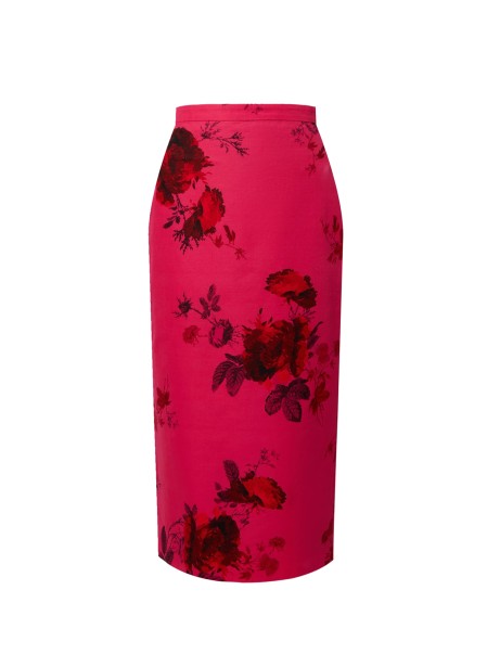 Long skirt with floral print
