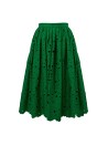 Wide cut out green skirt