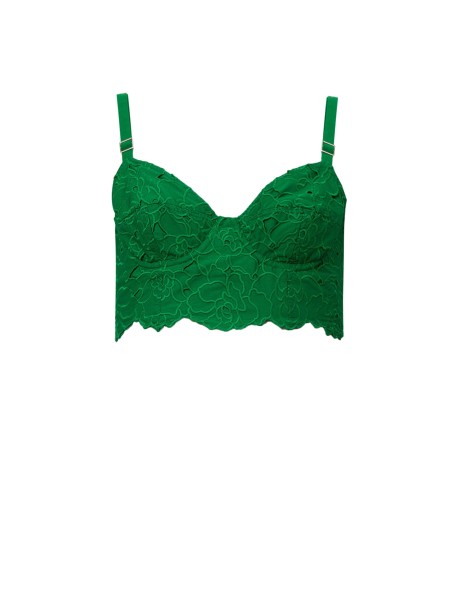 Top verde crop con bretelle