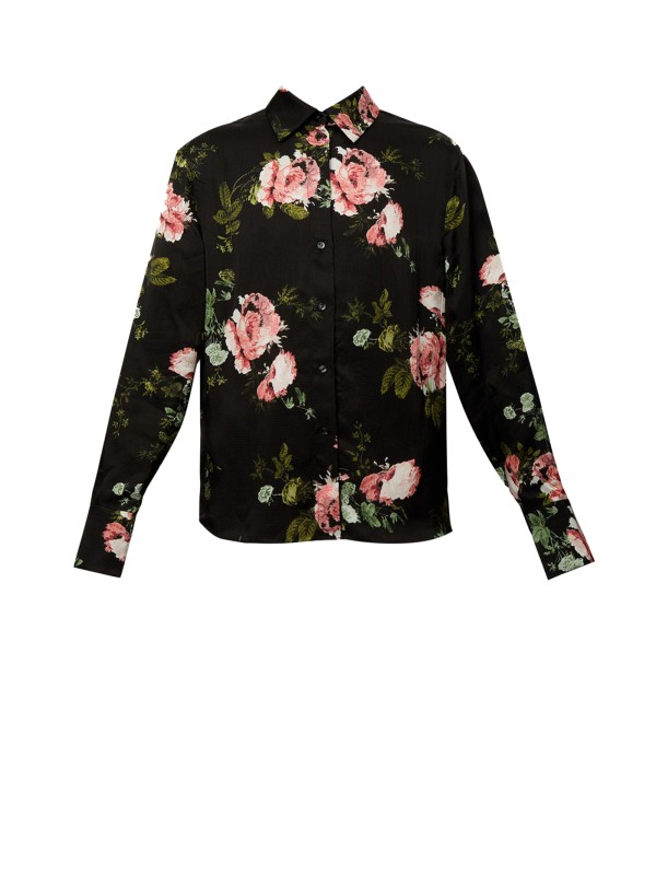 Camicia a maniche lunghe fantasia floreale