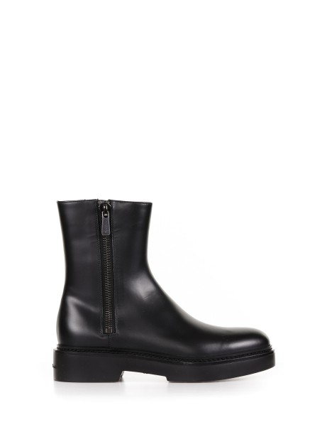 Leather Ankle Boots with zip