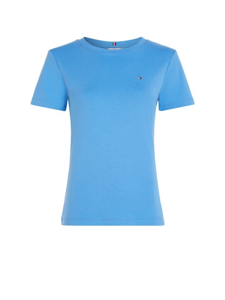 T-shirt azzurra con mini logo