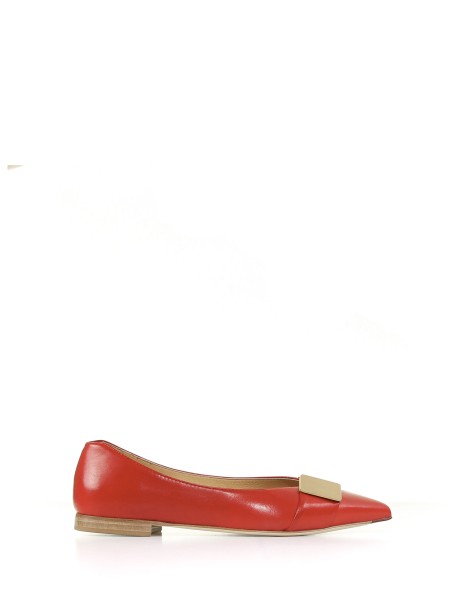 Ballerina in nappa con dettaglio placca Ballerina in nappa con dettaglio placca