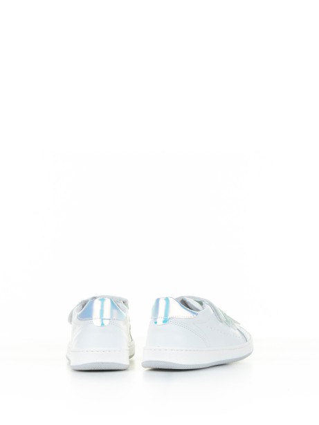 Light blue white sneaker with strap