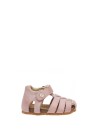 Pink semi-closed leather sandals