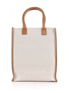 Bag in canvas with contrast profile in leather