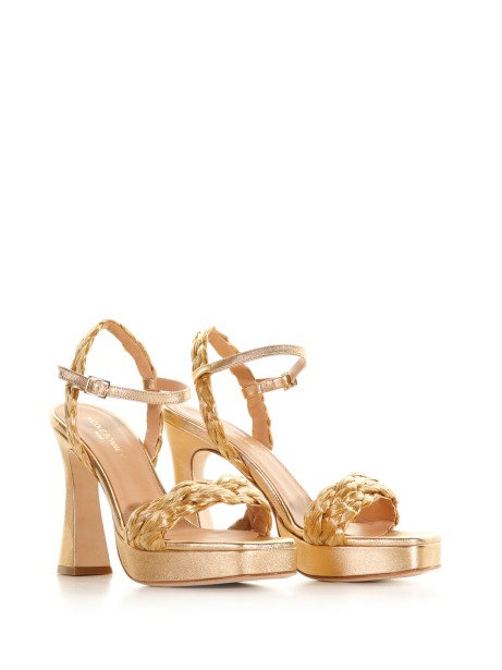 Raffia sandal with laminated platform 2