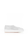 White sneaker in perforated leather