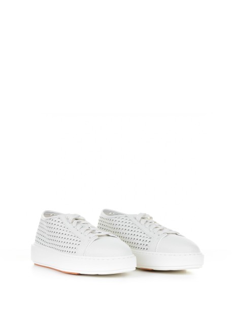 Sneaker bianca in pelle traforata 2