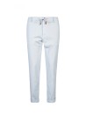 White stretch trousers with drawstring