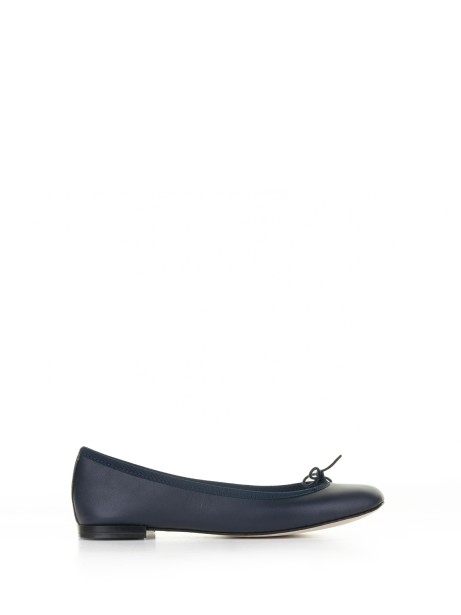 Ballerina blu navy in pelle