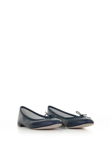 Navy blue leather ballet flat 2