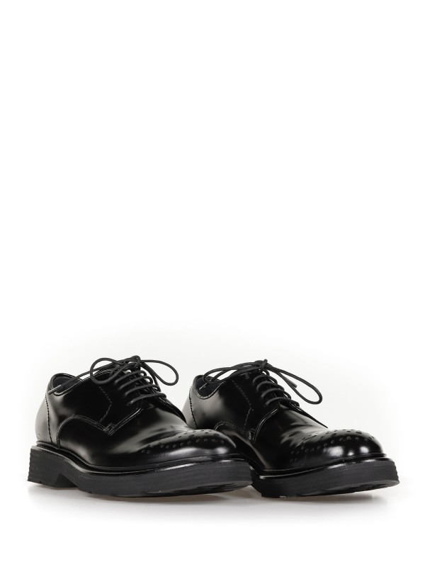 Patent leather derby