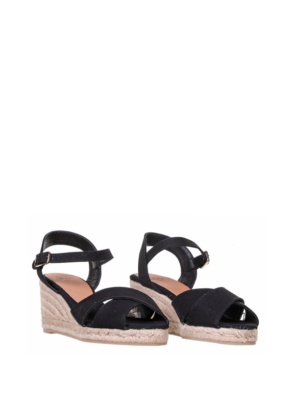 Sandalo Canvas con zeppa