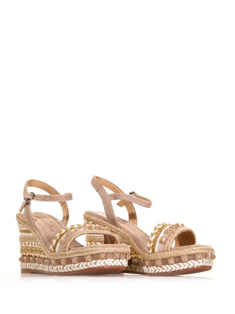 Rope wedge sandal with stones 2