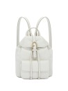 Flow mini white leather backpack