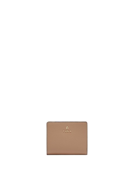 Camelia S beige wallet in grained leather