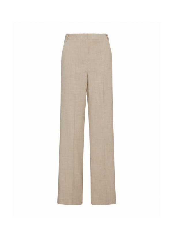 Beige high-waisted trousers