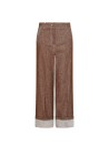 Brown denim effect trousers