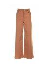 High-waisted palazzo trousers in cotton