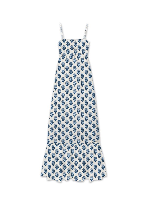 Abito lungo flower con spalline