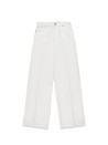 White flare trousers
