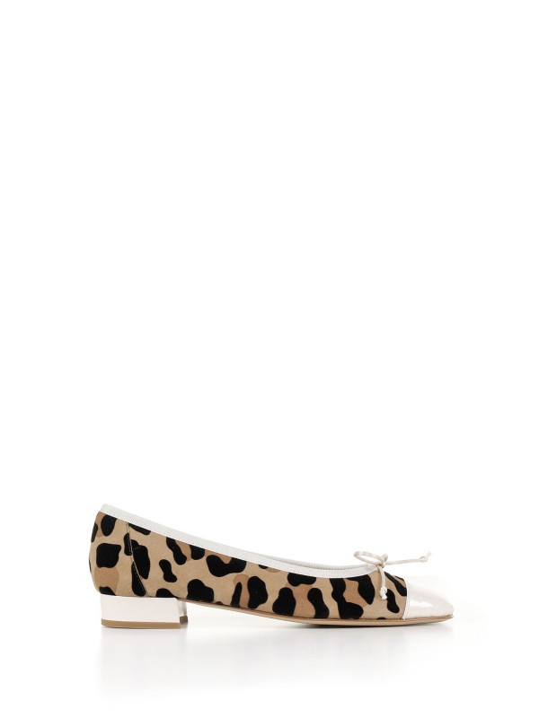 Ballerina animalier in pelle scamosciata Ballerina animalier in pelle scamosciata