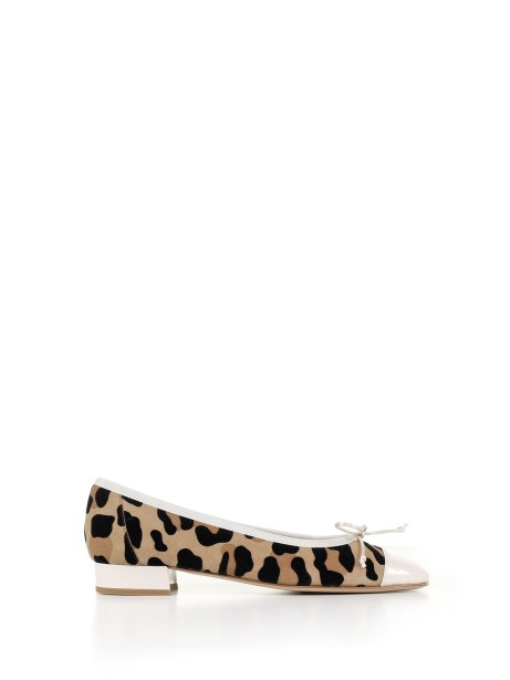 Ballerina animalier in pelle scamosciata Ballerina animalier in pelle scamosciata