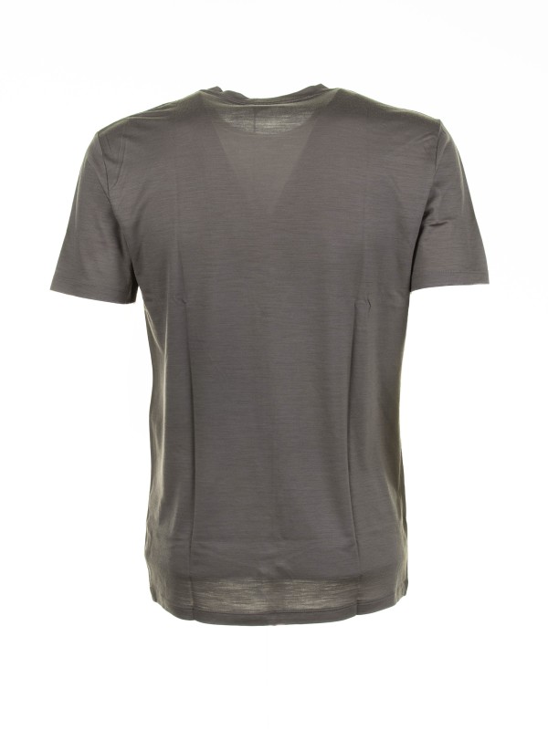 T-shirt fango in lana merino