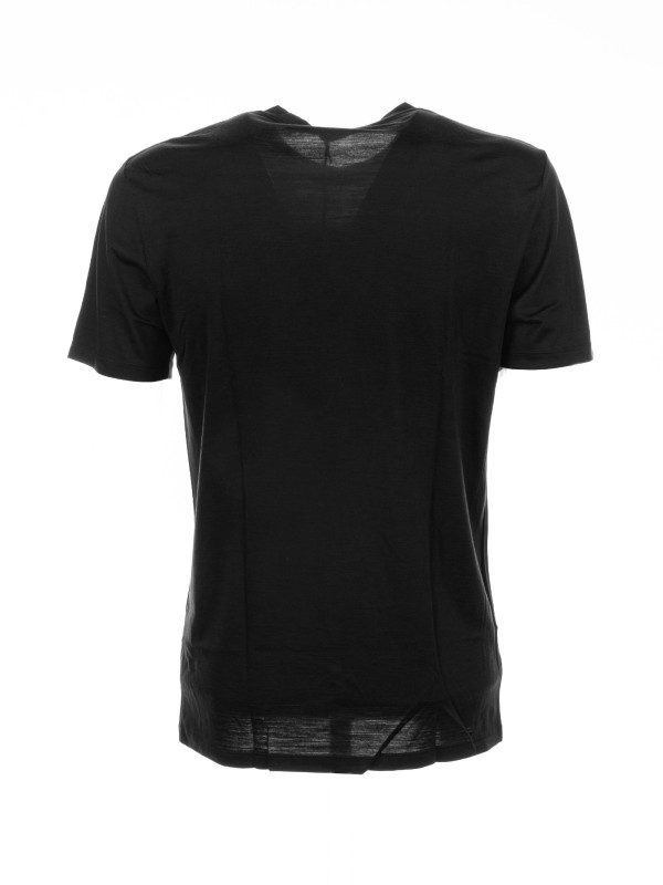 T-shirt nera in lana merino T-shirt nera in lana merino