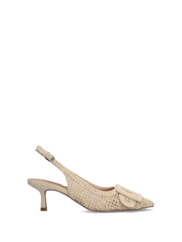 Chanel slingback in beige macramé Chanel slingback in beige macramé