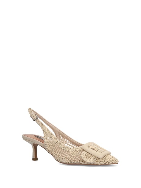 Chanel slingback in beige macramé 2