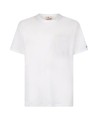 White t-shirt with logo in linen jersey