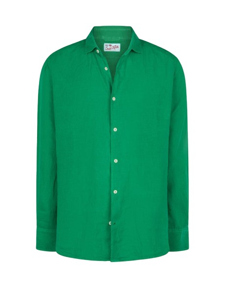 Green Pamplona shirt in linen