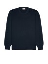 Blue ribbed crew-neck sweater