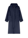 Long navy blue parka with hood