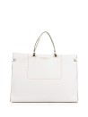 White Petra shopping bag in textured eco-leather