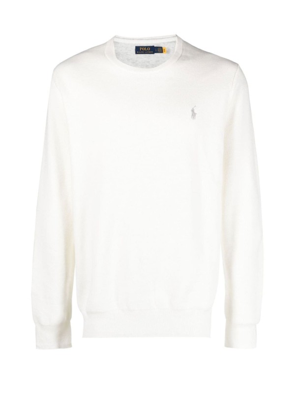 White crew-neck pullover with logo White crew-neck pullover with logo