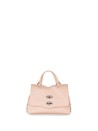 Postina Daily pink leather bag with shoulder strap