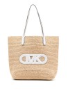 Eliza extra-large straw tote bag with Empire logo